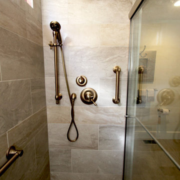 Porcelain Tiled Shower and Cambria Kirkstead Countertop ~ Strongsville, OH
