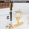 Highly Polished 24K Gold Plated Executive Desk Set With Pen and Globe Ornament