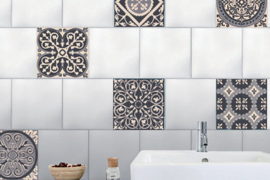 Wall decals for tiles Grey Cement tile design