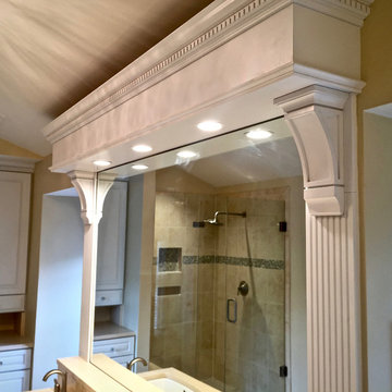 Vanity bulkhead with integral lights