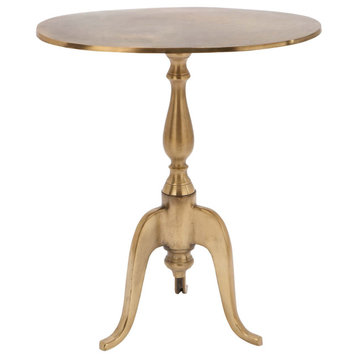 Traditional Gold Aluminum Metal Accent Table 27417