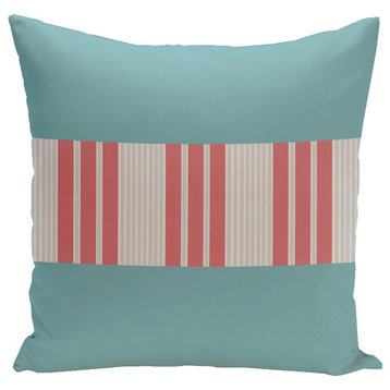 Stripe Decorative Pillow Bahama Paloma Coral, 18"x18"