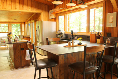 Example of a mountain style kitchen design in Minneapolis