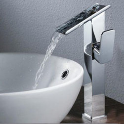 Contemporary Brass Bathroom Sink Tap Chrome Finish T6003 - Bathroom Sink Faucets