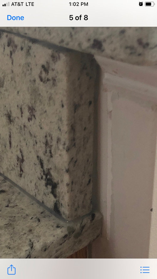 Granite backsplash gap