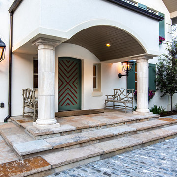 Traditional Euro Style Home's Exterior Entryway