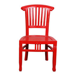 Sunset Trading Cottage Distressed Red Slat Back Chair - Dining Chairs