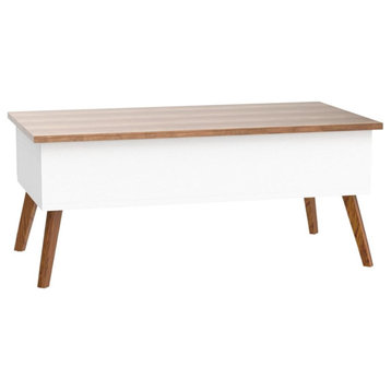 Modern Coffee Table, Lift Up Top With Hidden Large Storage Space, Basic Walnut