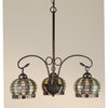Meyda Tiffany 27420 Jeweled Basket 3 Light 26"W Chandelier - Tiffany Glass