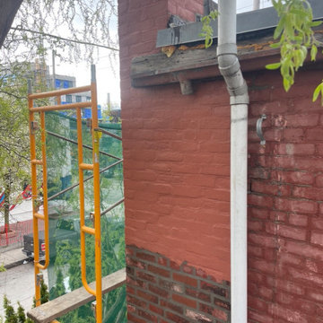 Store front masonry brick repair and paint