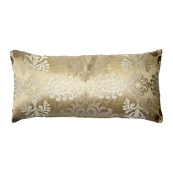 Pillow Decor Ltd. - Sumatra Silk Embroidery Decorative Throw Pillow, Stargaze, 12"x24" - Decorative Pillows
