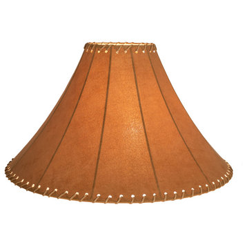 20"Wx13"H Faux Leather Tan Hexagon Replacement Shade
