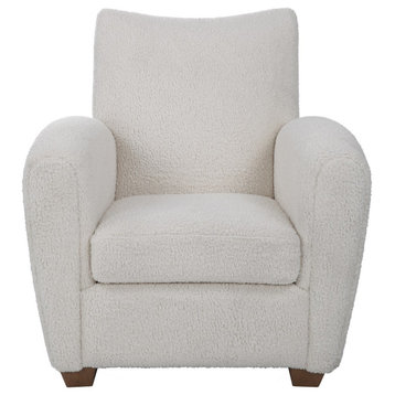 Uttermost Teddy White Shearling Accent Chair 23682