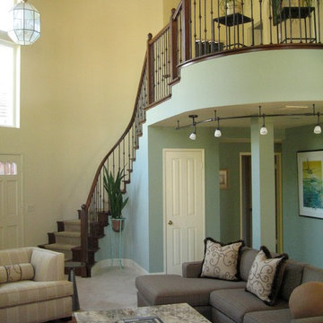 Residence featuring curved staircase and balcony, Sonoma CA