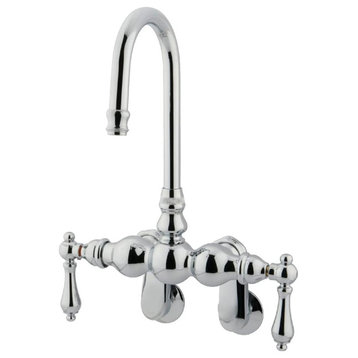 Vintage Tub Faucet, Clawfoot Design With Adjustable Spread, Polished Chrome