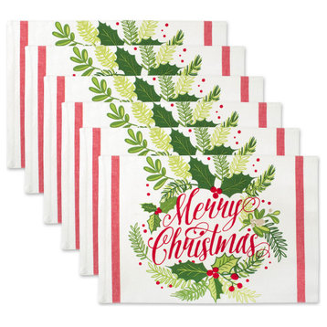 DII Merry Christmas Print Placemat, Set of 6