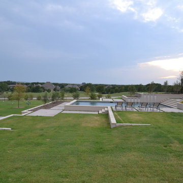 Aledo Contemporary Pool with Terraces