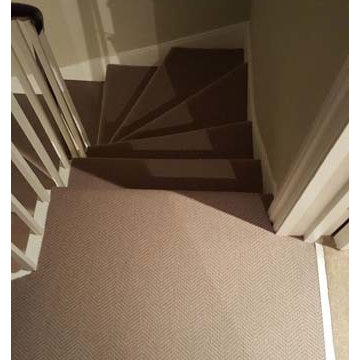 Herringbone Carpet to Stairs in West London