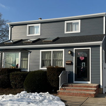 Wantagh Siding - Midnight Blue & Gutters | Alpha Windows & Siding