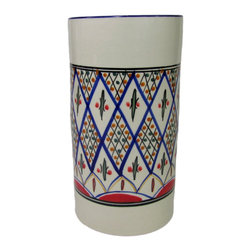 Le Souk Ceramique - Stoneware Utensil/Wine Holder Tabarka Design - Utensil Holders And Racks