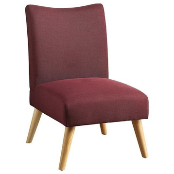 Furniture of America Lohen Fabric Upholstered Armless Chair in Purple