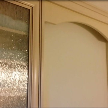 Traditional Bathroom In Process - Recessed Custom Glazed Maple Doors