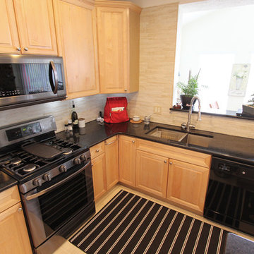 Cambria Edinburgh Countertops with No Grout Beige Tile ~ Copley, OH