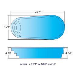 Challenger by Alaglas - Medium Fiberglass Pool - Outdoor Products