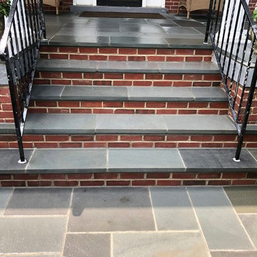Thermal Blue Flagstone with Brick Step Risers in Columbia Heights, Washington DC