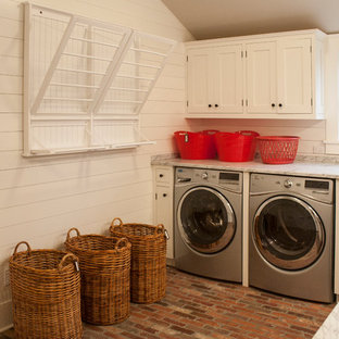 75 Beautiful Coastal Brick Floor Laundry Room Pictures & Ideas ...
