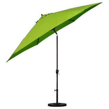 Astella 11' Round Table Patio Umbrella, Auto Crank Lift, Polyester, Lime Green