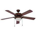 Trans Globe Lighting - Westwood Ceiling Fan - The Westwood Collection single light ceiling fan provides a soft glow of light to indoor areas, while additionally providing refreshing air circulation.  This five blade ceiling fan features a pull chain, Marbleized glass shade, reversible blades allowing for Rosewood or Walnut design options, and a Rubbed Oil Bronze finish.