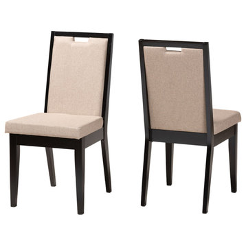 Billy Modern 2-Piece Dining Chairs, Dark Brown