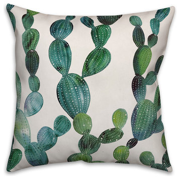 Watercolor Cactus 16x16 Throw Pillow