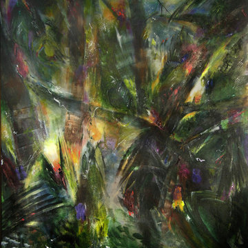 Large Custom Abstract Jungle Painting