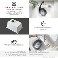 25 inch Dual Mount Single Bowl White Granite Laundry Sink S-825H