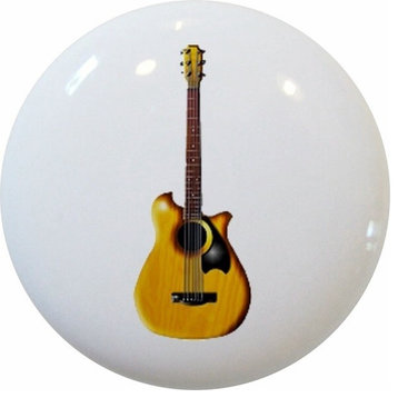 Brown Guitar Ceramic Knob