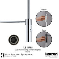 Karran Single-Handle Pull-Down Sprayer Kitchen Faucet, Chrome