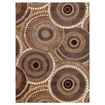 Liora Manne - Marina Circles Indoor/Outdoor Rug, Brown, 7'10"x9'10" - Add a sophistically playful touch to your space with these overlapping multicolored brown, white and tan circles. The design is enhanced with the mosaic like effect created from the dots, lines and squares that join to create each larger circular shape. While neutral in color, this stunning design is an effortless way to add style to your home. Made in Egypt from 100% polypropylene, the Marina Collection is Power Loomed to create intricate designs with a broad color spectrum and a high-quality finish. The material is flatwoven, low profile, weather resistant, UV stabilized for enhanced fade resistance, durable and ideal for those high traffic areas such as your patio, sunroom, kitchen, entryway, hallway, living room and bedroom making this the ideal indoor or outdoor rug. Detailed patterns are offered in an eclectic mix of styles ranging from tropical, coastal, geometric, contemporary and traditional designs; making these perfect accent rugs for your home. Limiting exposure to rain, moisture and direct sun will prolong rug life.