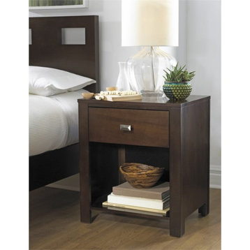 Catania Modern / Contemporary One Drawer Nightstand in Chocolate Brown