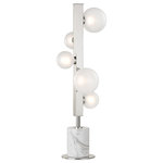 Hudson Valley Lighting - Mini Hinsdale 5 Light LED Table Lamp, Polished Nickel Finish, White Opal Glass - Mini-Hinsdale reimagines our popular Hinsdale family as a lamp. A solid marble base mount adds a new dimension to the piece, creating a luxurious mix of materials. Attached to the electric cord, a manual dimmer switch puts you in charge of setting the mood to your liking. Mini-Hinsdale makes an artistic statement in any space it adorns, while adding a subtle sense of playfulness.