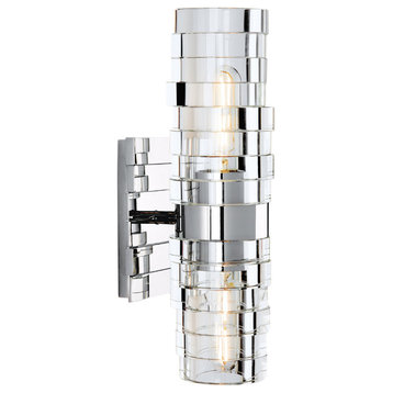 Murano Two Light Wall Sconce, Chrome
