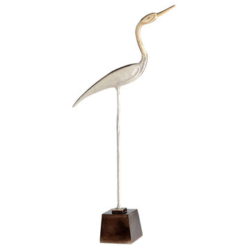 Cyan Shorebird Sculpture 2 09779, Nickel
