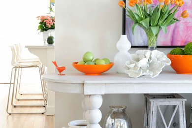 Example of a transitional family room design in Vancouver