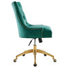 Regent Tufted Performance Velvet Office Chair Gold Teal -4571