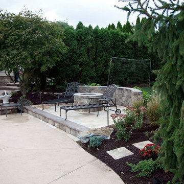 Pool area renovation and fire pit