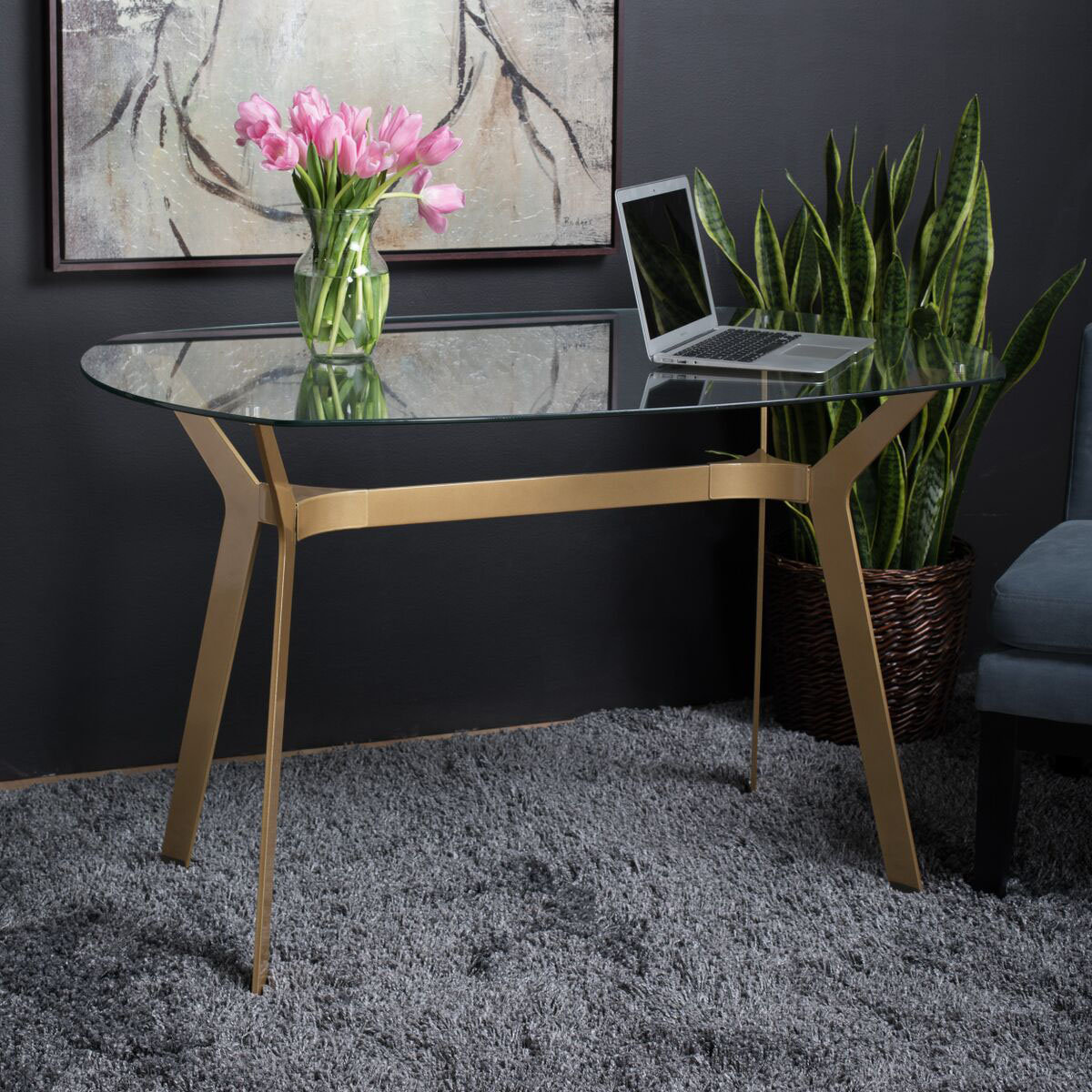Archtech Small Space Dining Table with Metal Frame - Midcentury - Desks ...