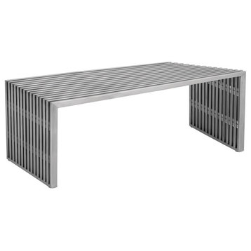 Amici Brushed Stainless Steel Bench
