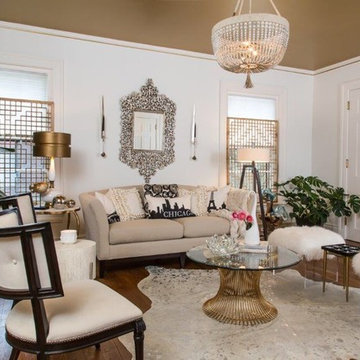 Gold and silver Living room High end design