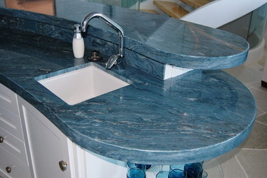 Inspiration for a coastal home bar remodel in Other